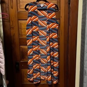 ❤️4 for $25❤️  Lularoe Joy, Aztec design, orange & blue. Size Large